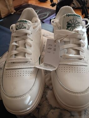 Reebok Club C Classic Revenge Women's White Sneakers with Green Logo